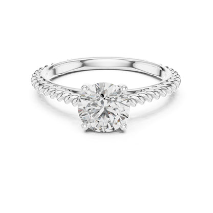 Round Solitaire Lab Grown Diamond Engagement Ring