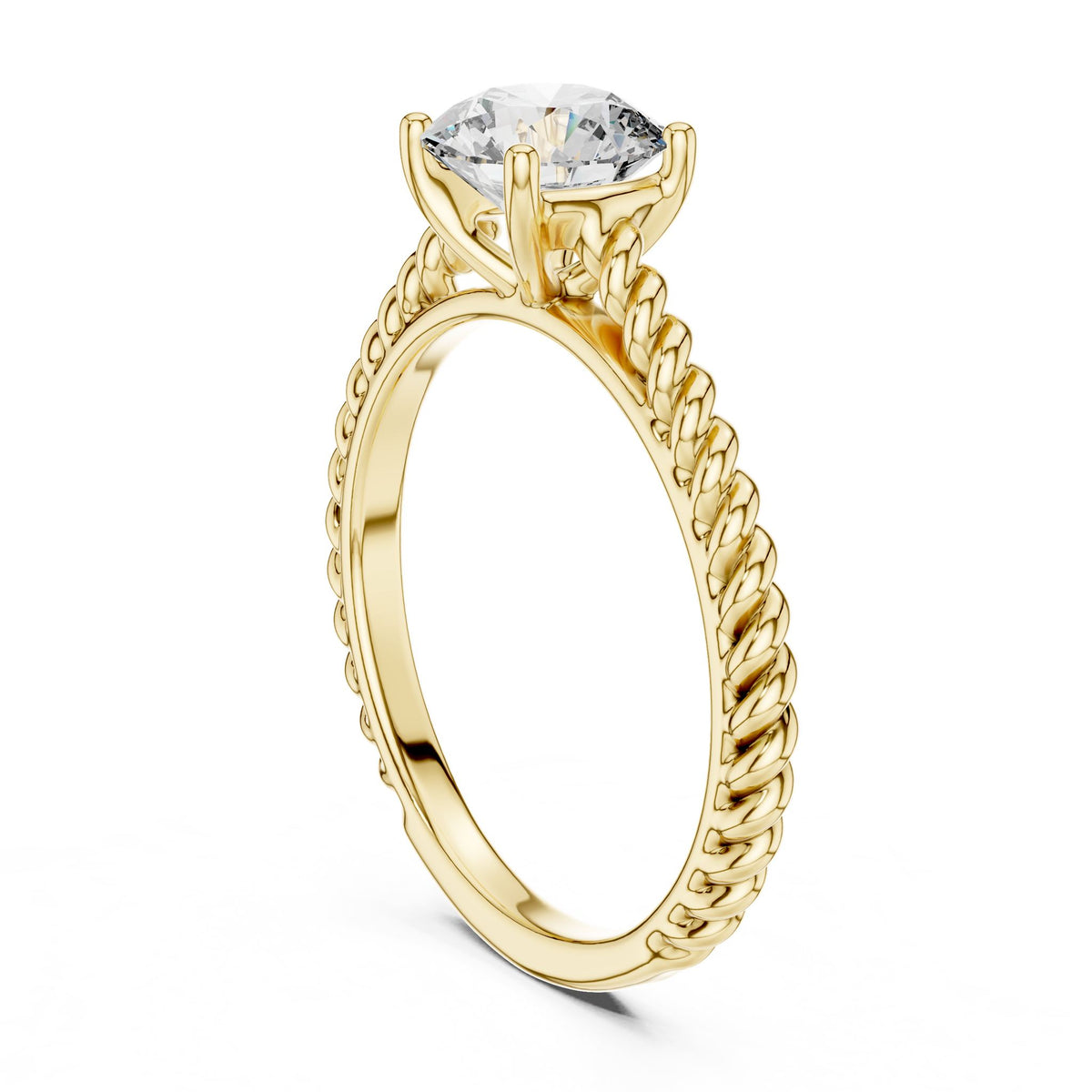 Round Solitaire Lab Grown Diamond Engagement Ring