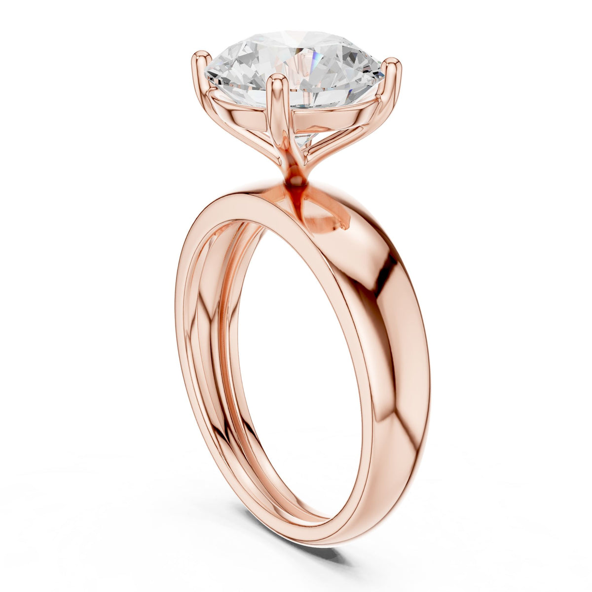 Round Solitaire Lab Grown Diamond Engagement Ring