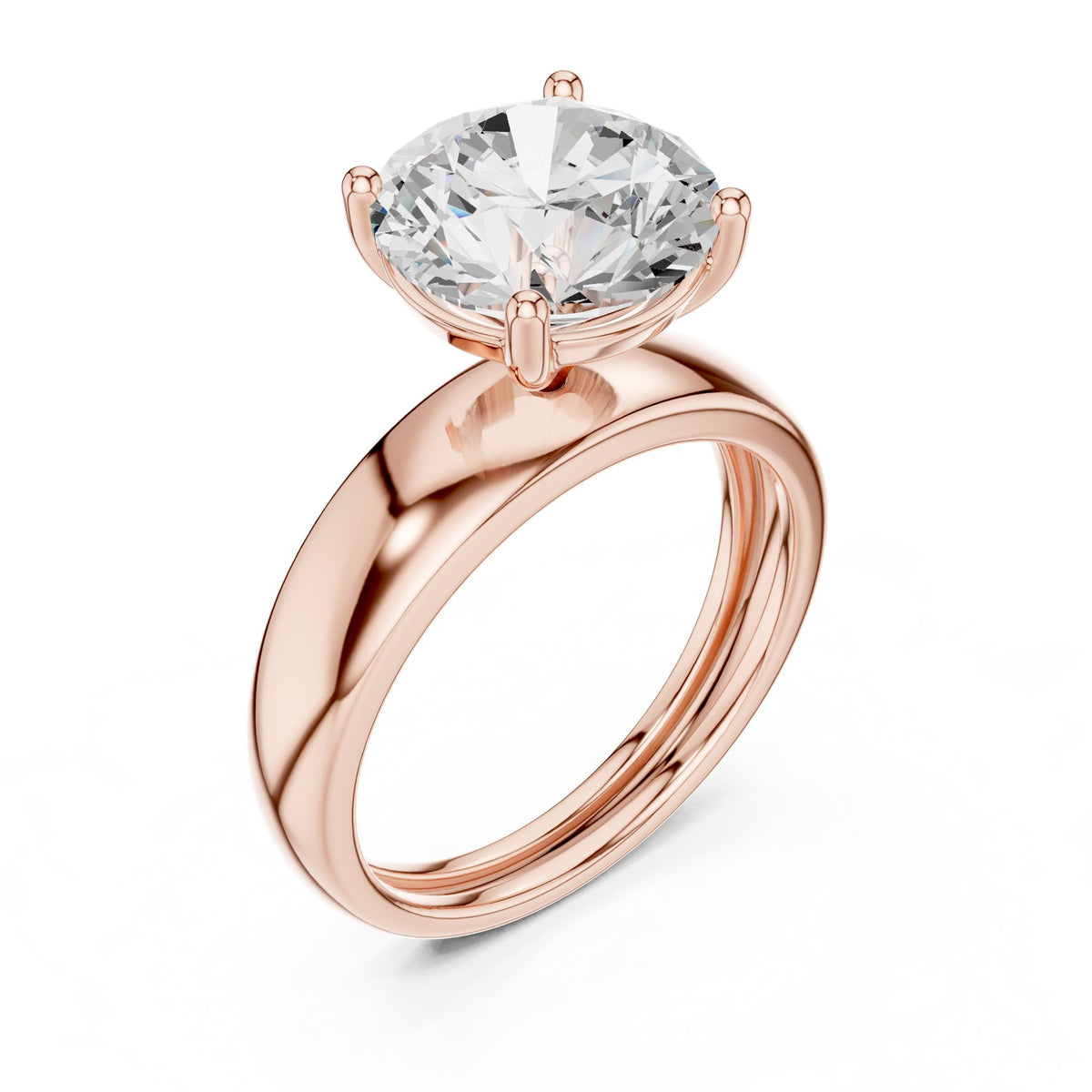 Round Solitaire Lab Grown Diamond Engagement Ring