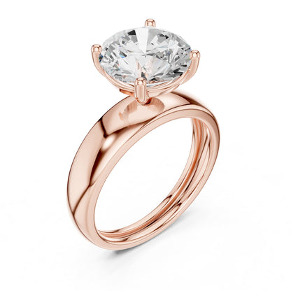 Round Solitaire Lab Grown Diamond Engagement Ring