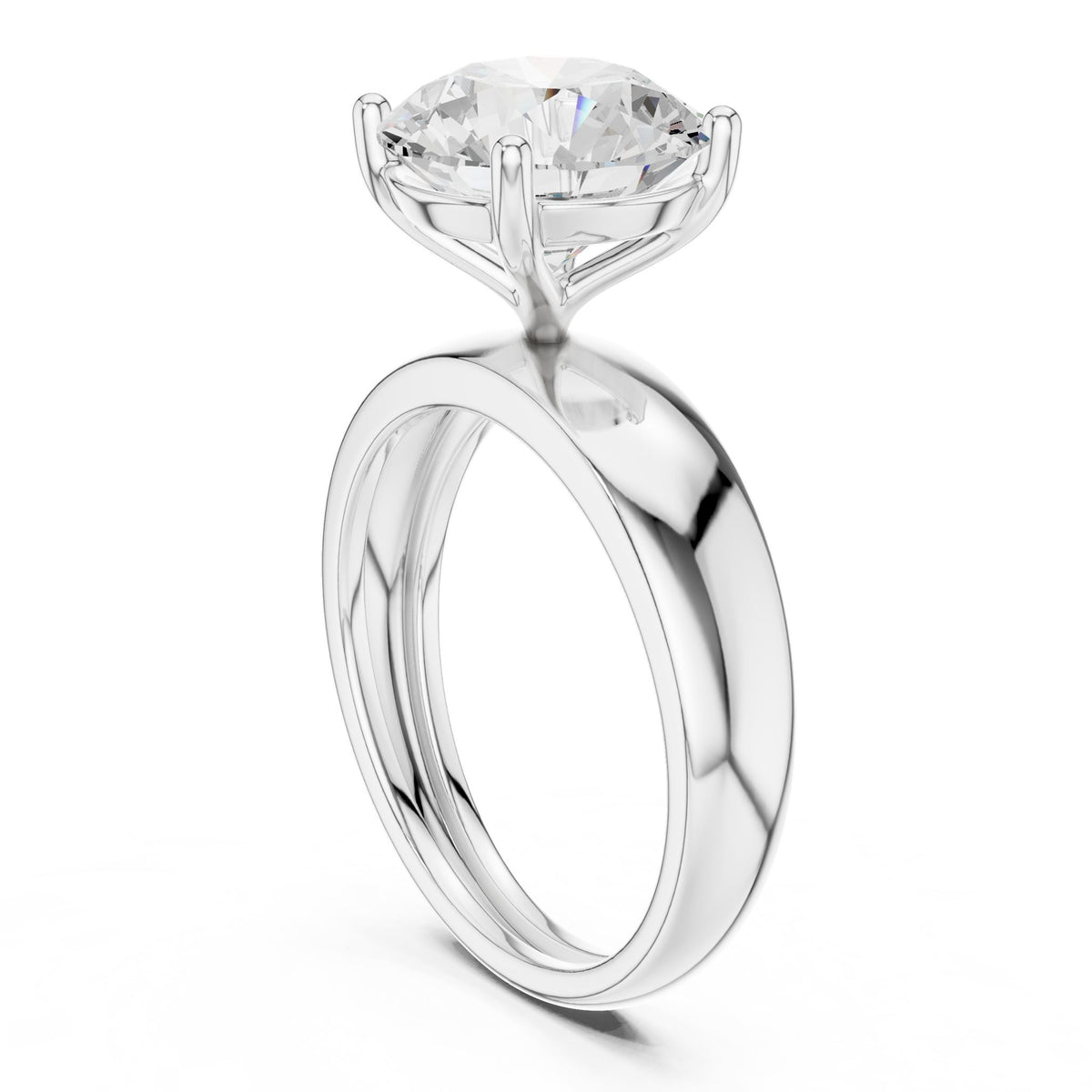 Round Solitaire Lab Grown Diamond Engagement Ring