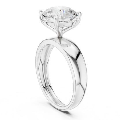 Round Solitaire Lab Grown Diamond Engagement Ring