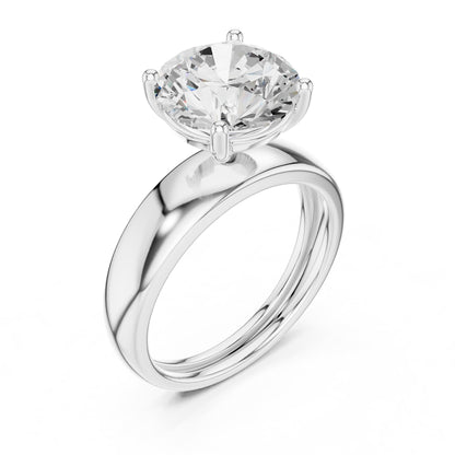 Round Solitaire Lab Grown Diamond Engagement Ring