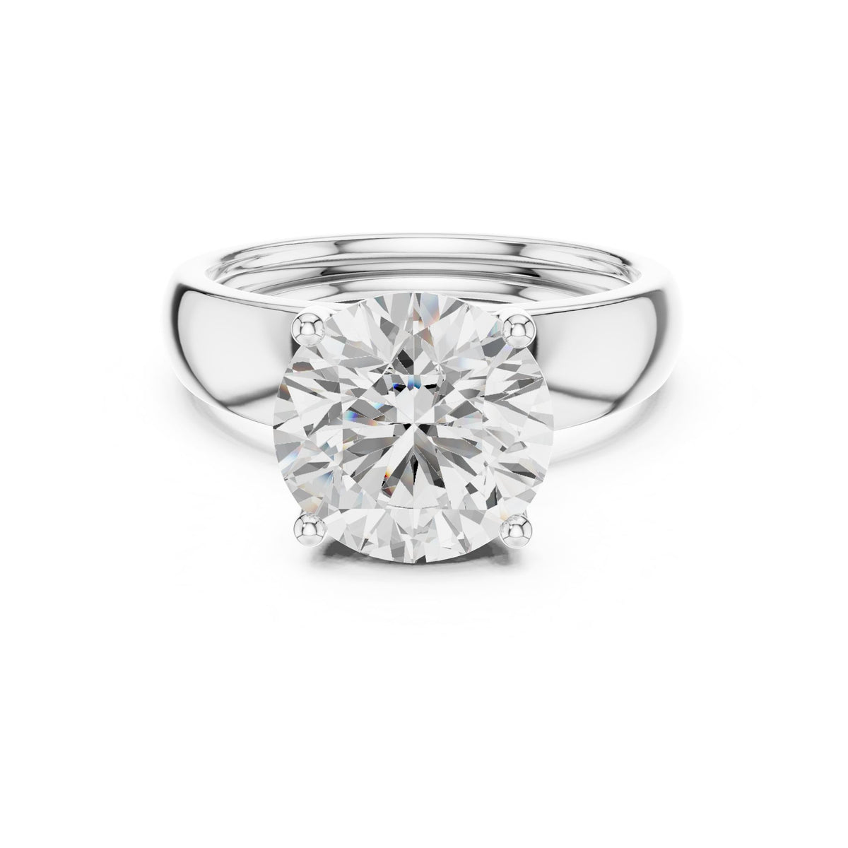 Round Solitaire Lab Grown Diamond Engagement Ring