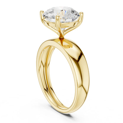 Round Solitaire Lab Grown Diamond Engagement Ring