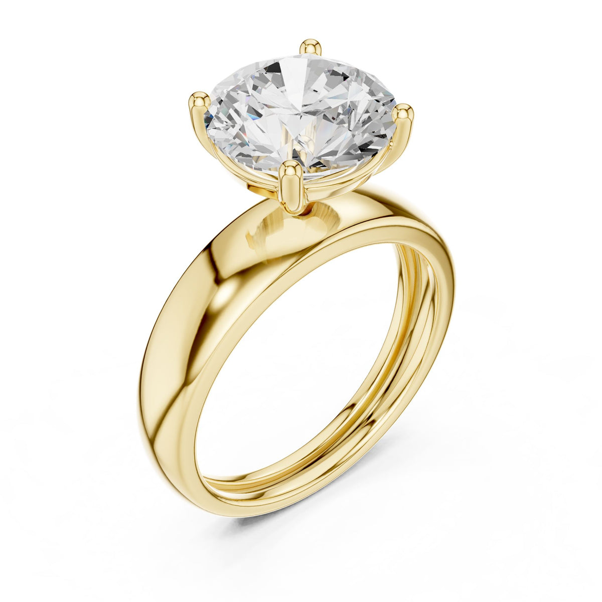 Round Solitaire Lab Grown Diamond Engagement Ring