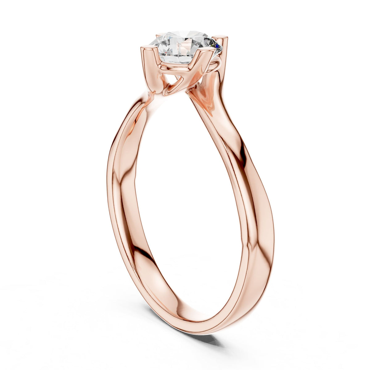Round Solitaire Lab Grown Diamond Engagement Ring