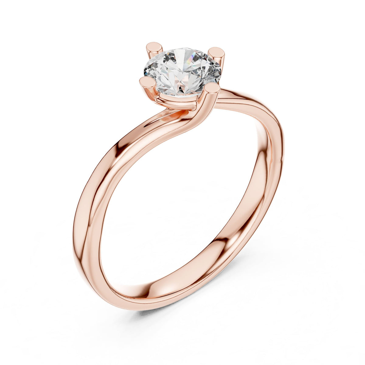 Round Solitaire Lab Grown Diamond Engagement Ring
