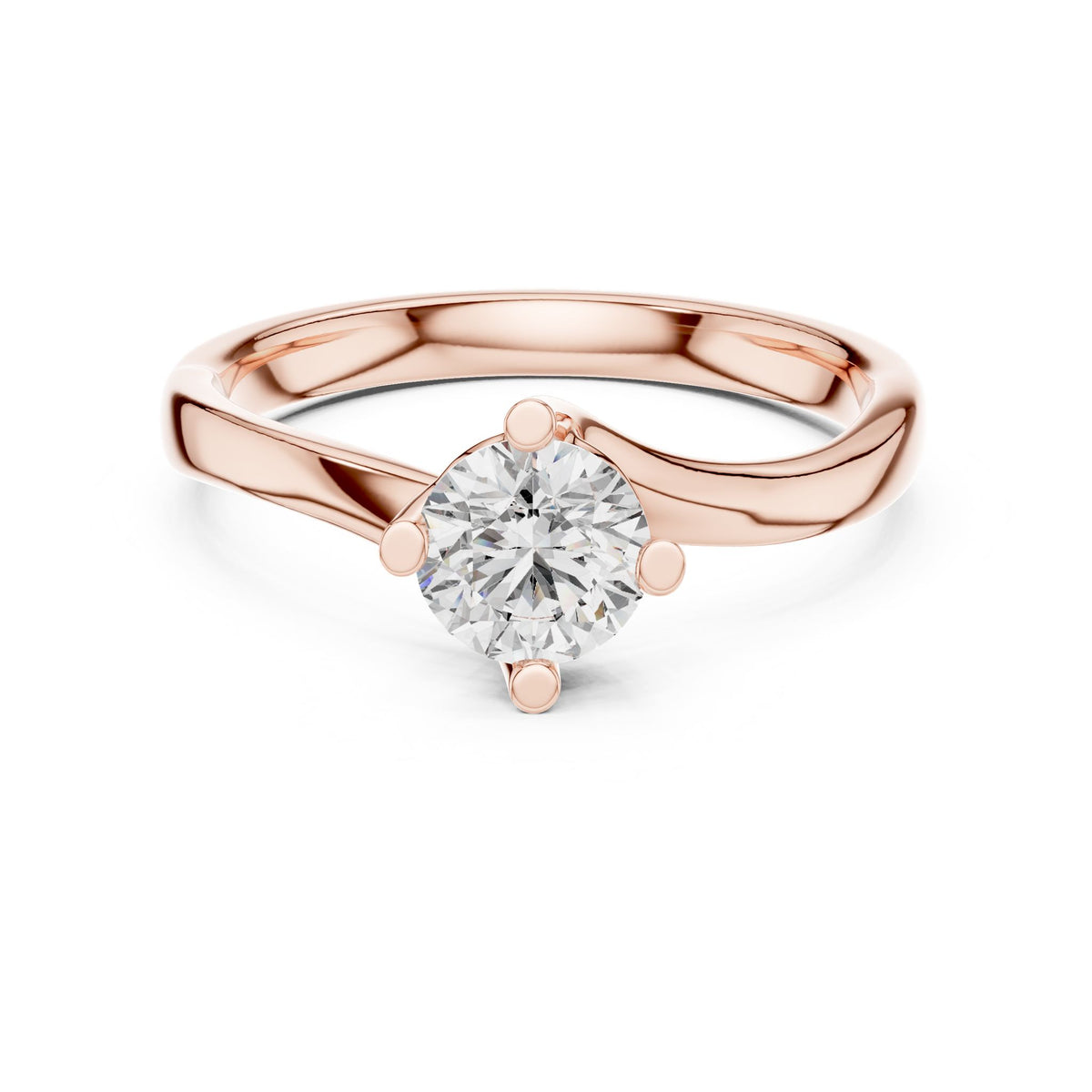 Round Solitaire Lab Grown Diamond Engagement Ring