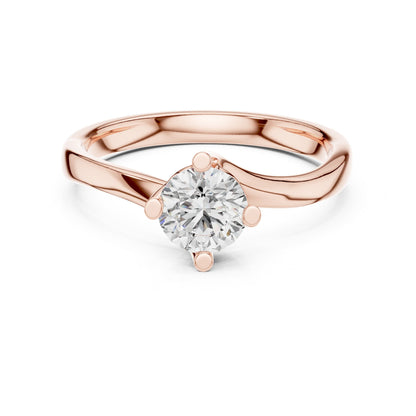 Round Solitaire Lab Grown Diamond Engagement Ring