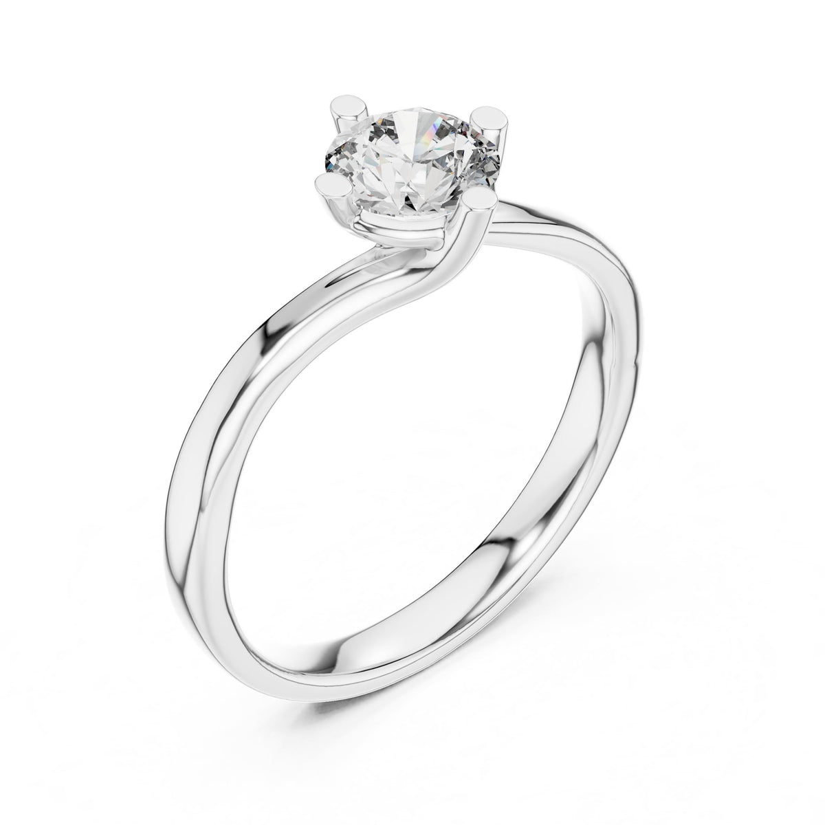 Round Solitaire Lab Grown Diamond Engagement Ring