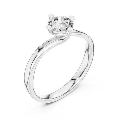 Round Solitaire Lab Grown Diamond Engagement Ring