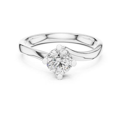 Round Solitaire Lab Grown Diamond Engagement Ring