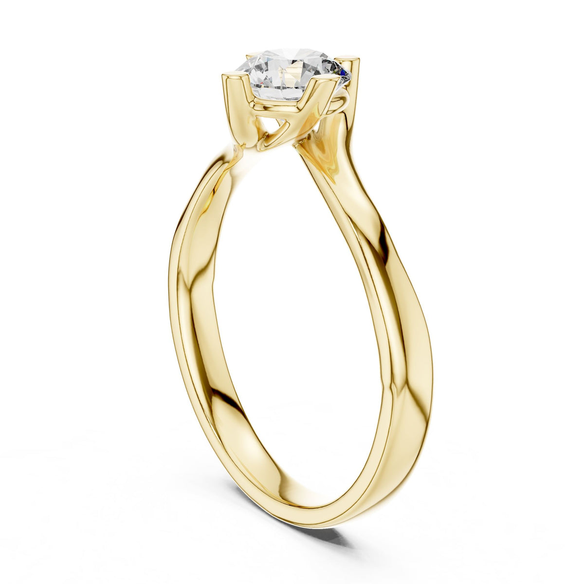 Round Solitaire Lab Grown Diamond Engagement Ring