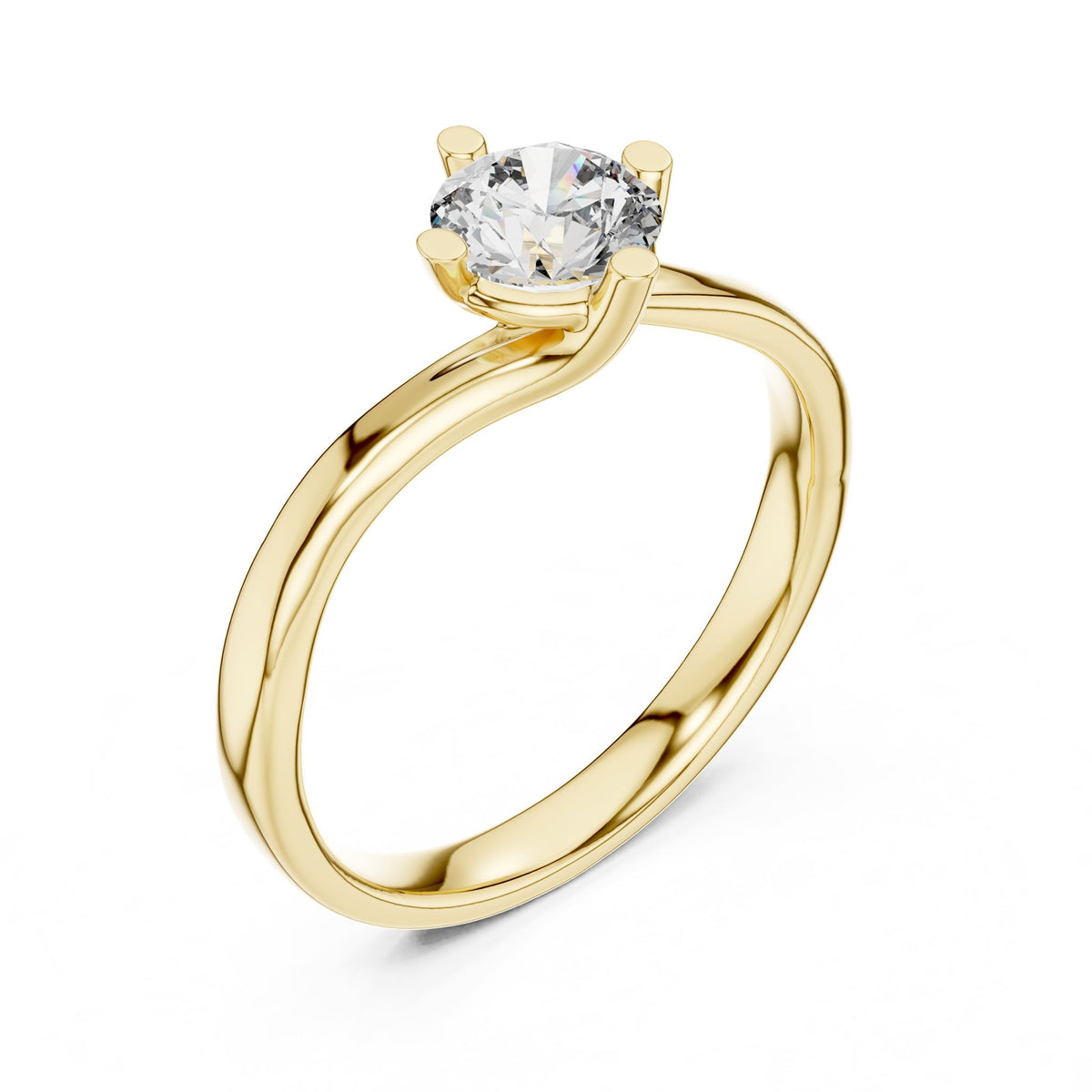 Round Solitaire Lab Grown Diamond Engagement Ring