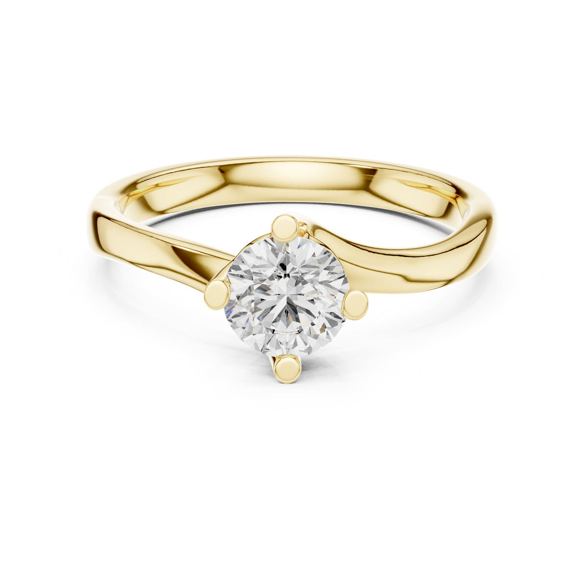 Round Solitaire Lab Grown Diamond Engagement Ring