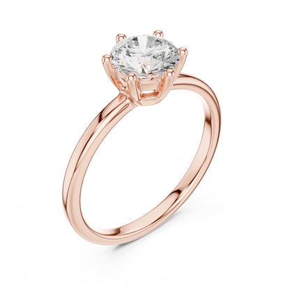 Round Solitaire Lab Grown Diamond Engagement Ring