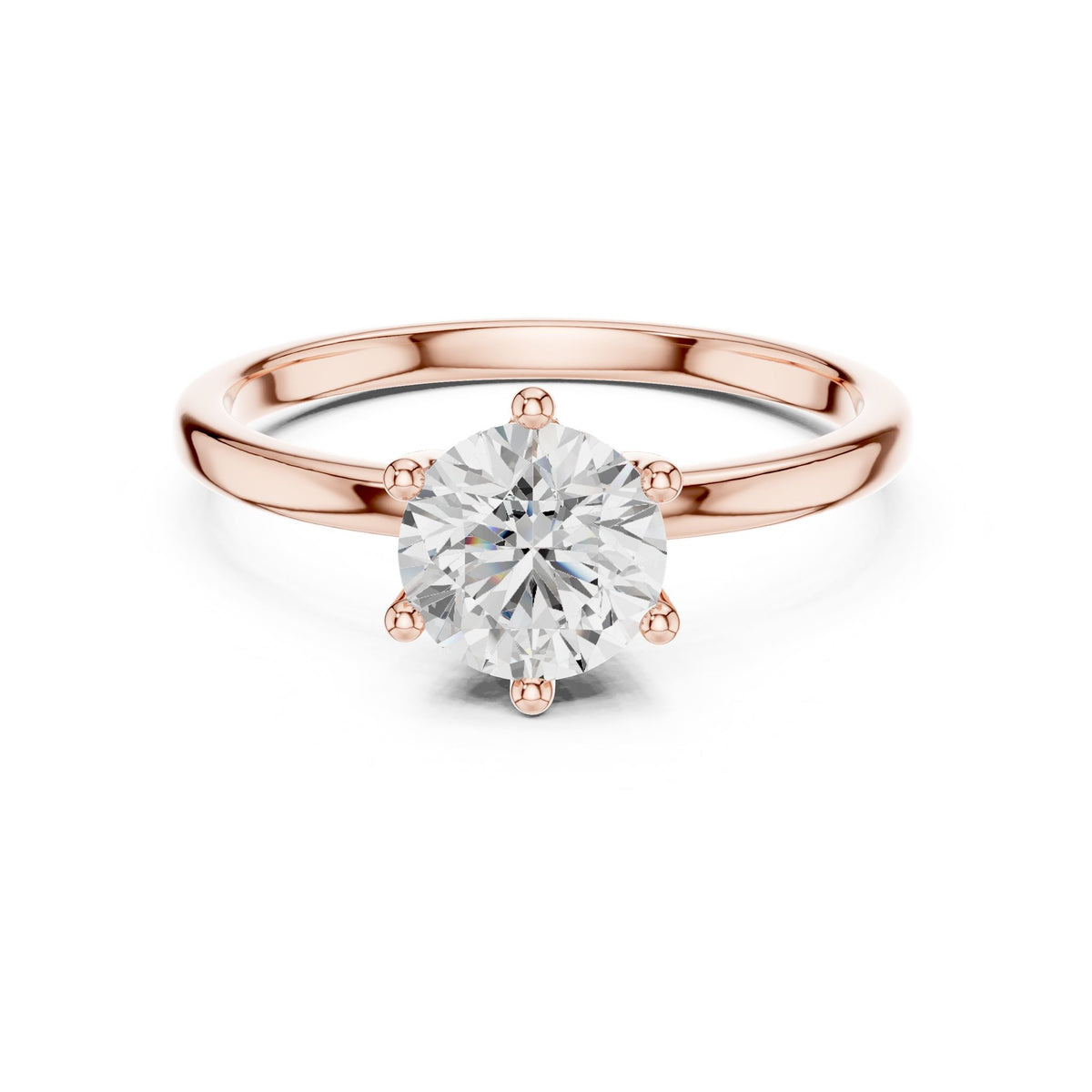 Round Solitaire Lab Grown Diamond Engagement Ring