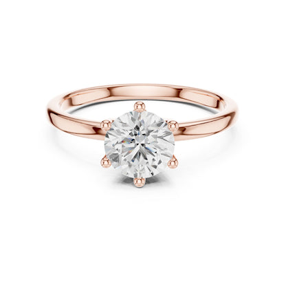 Round Solitaire Lab Grown Diamond Engagement Ring