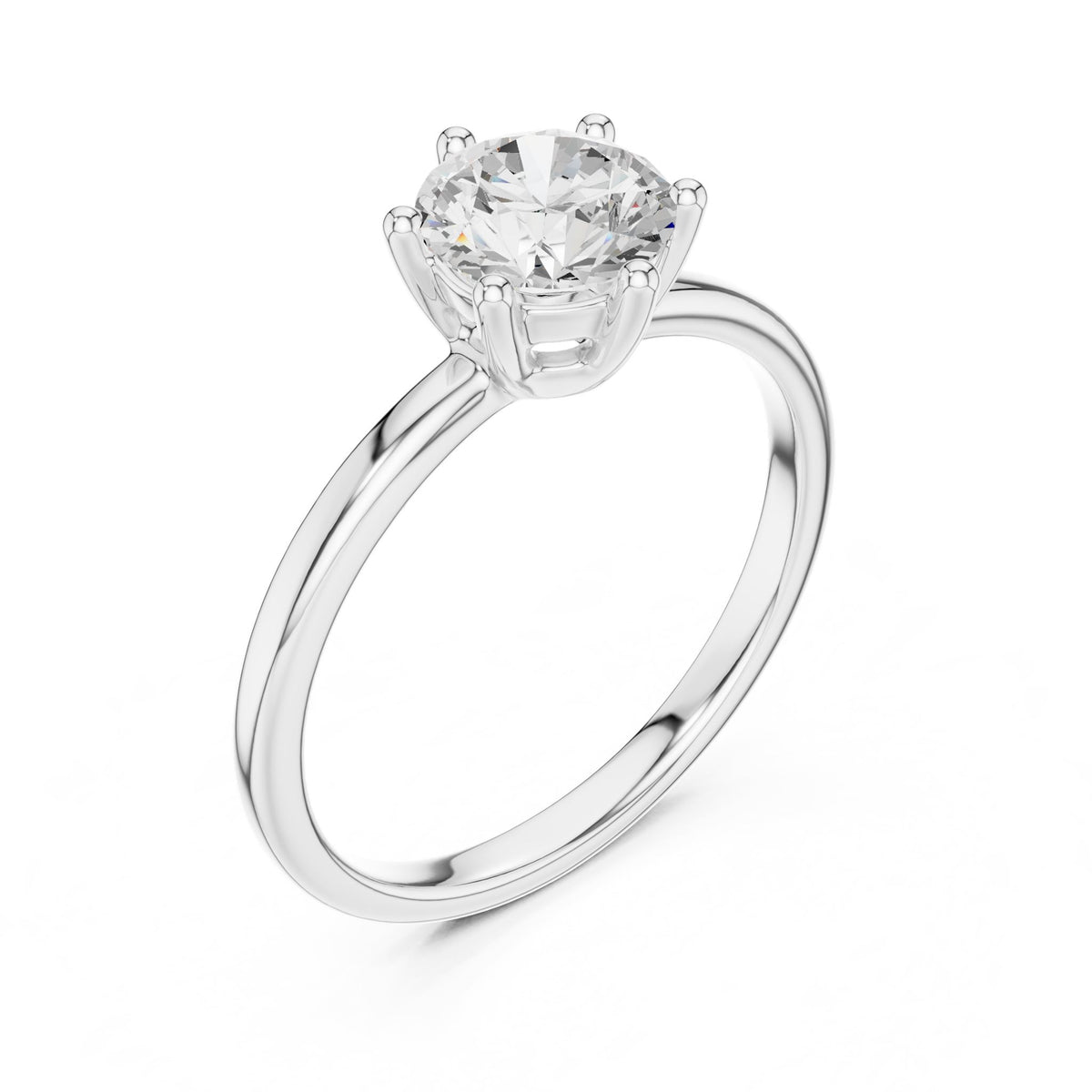 Round Solitaire Lab Grown Diamond Engagement Ring
