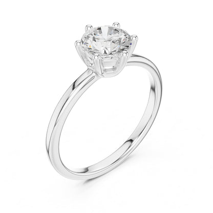 Round Solitaire Lab Grown Diamond Engagement Ring