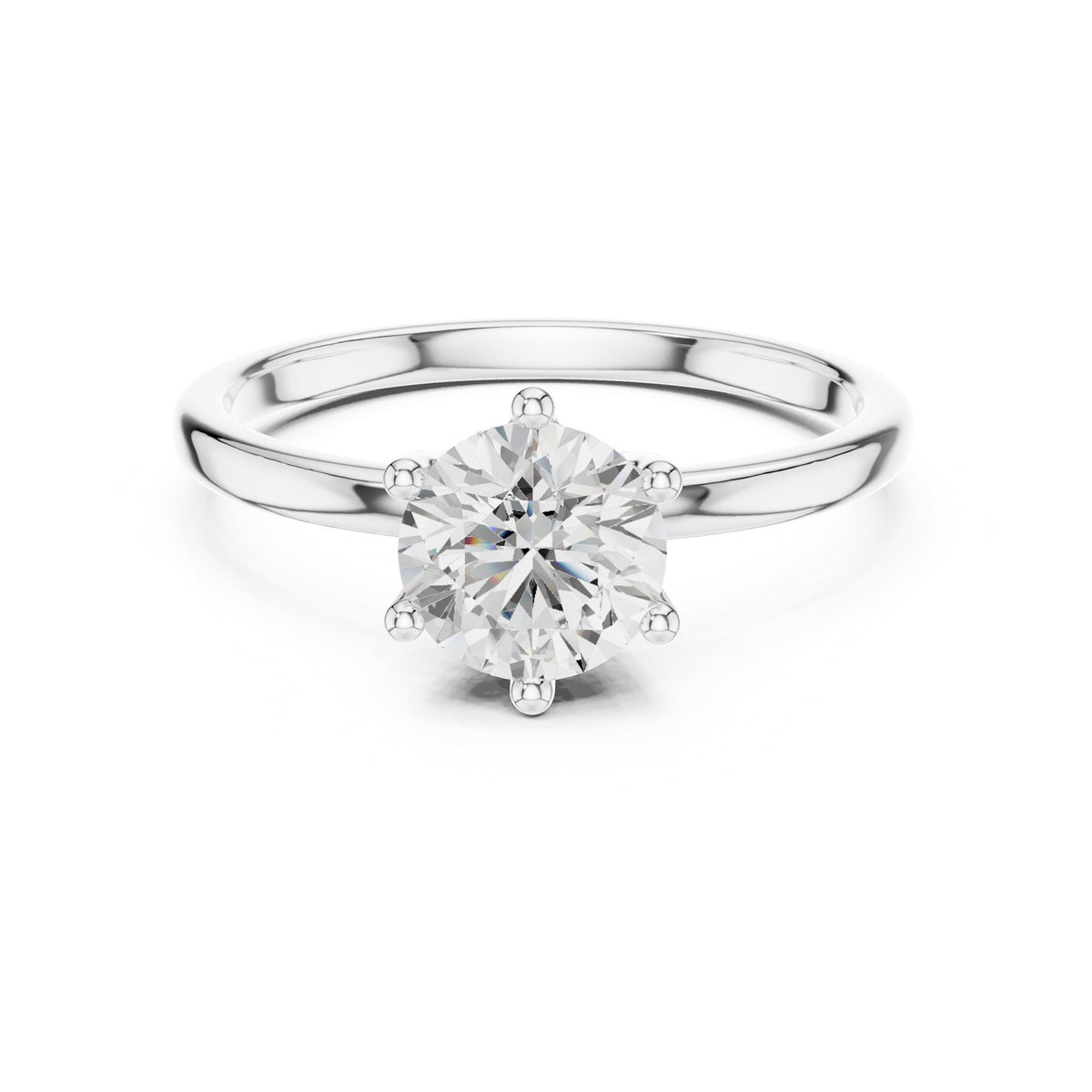 Round Solitaire Lab Grown Diamond Engagement Ring