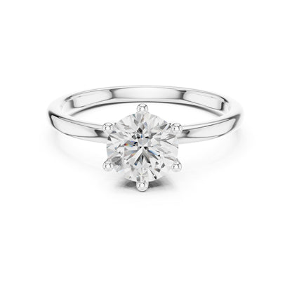 Round Solitaire Lab Grown Diamond Engagement Ring