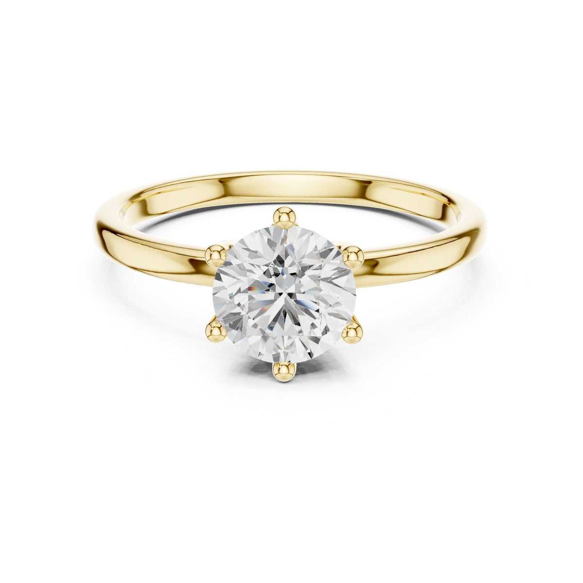 Round Solitaire Lab Grown Diamond Engagement Ring