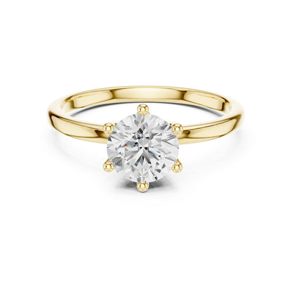 Round Solitaire Lab Grown Diamond Engagement Ring