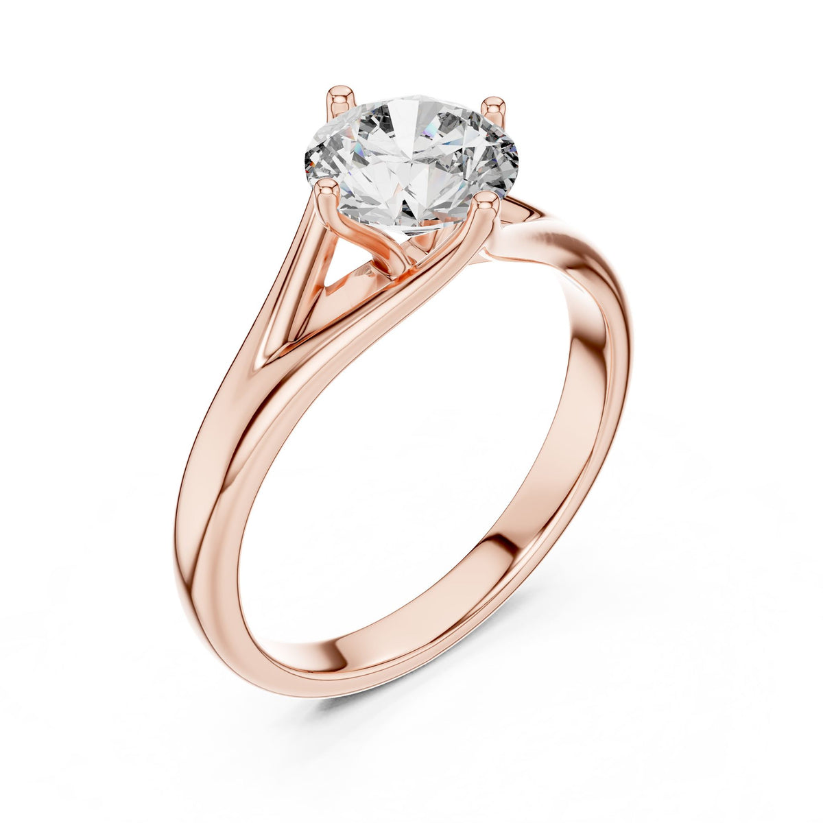 Round Solitaire Lab Grown Diamond Engagement Ring