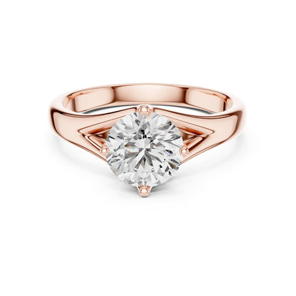 Round Solitaire Lab Grown Diamond Engagement Ring