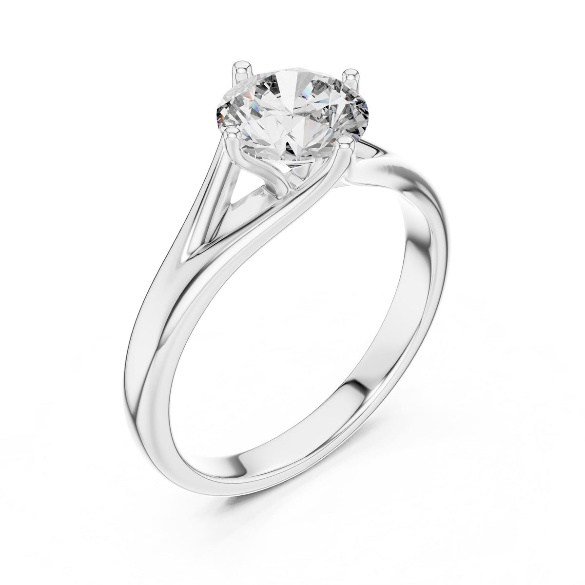 Round Solitaire Lab Grown Diamond Engagement Ring