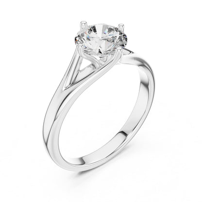 Round Solitaire Lab Grown Diamond Engagement Ring