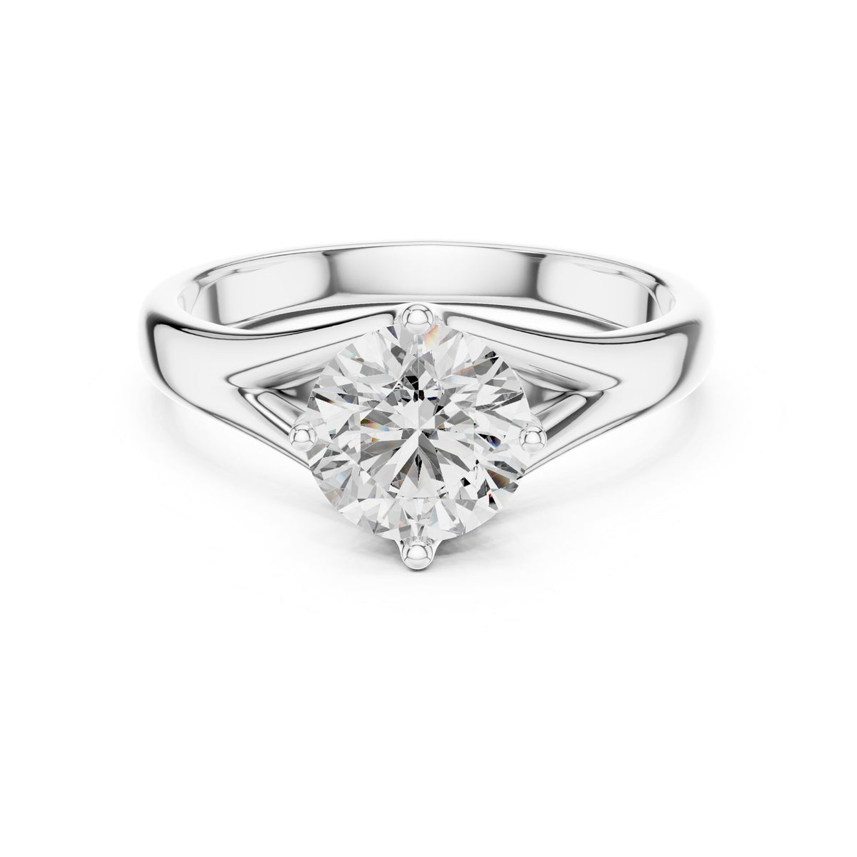 Round Solitaire Lab Grown Diamond Engagement Ring