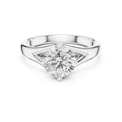 Round Solitaire Lab Grown Diamond Engagement Ring