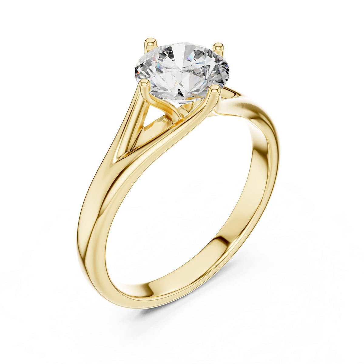 Round Solitaire Lab Grown Diamond Engagement Ring