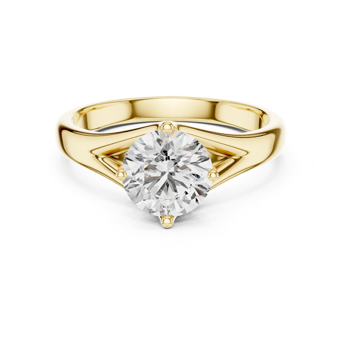 Round Solitaire Lab Grown Diamond Engagement Ring