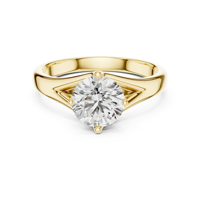 Round Solitaire Lab Grown Diamond Engagement Ring