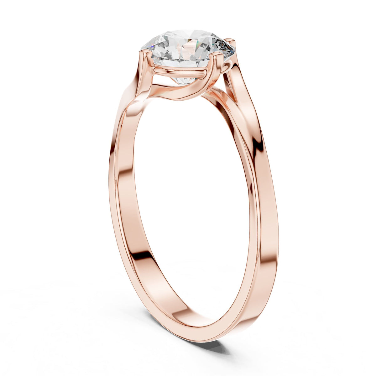 Round Solitaire Lab Grown Diamond Engagement Ring