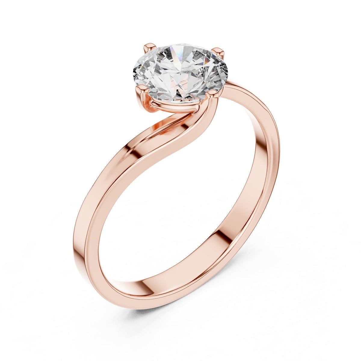 Round Solitaire Lab Grown Diamond Engagement Ring
