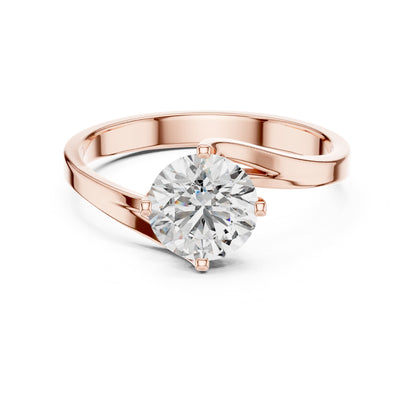 Round Solitaire Lab Grown Diamond Engagement Ring
