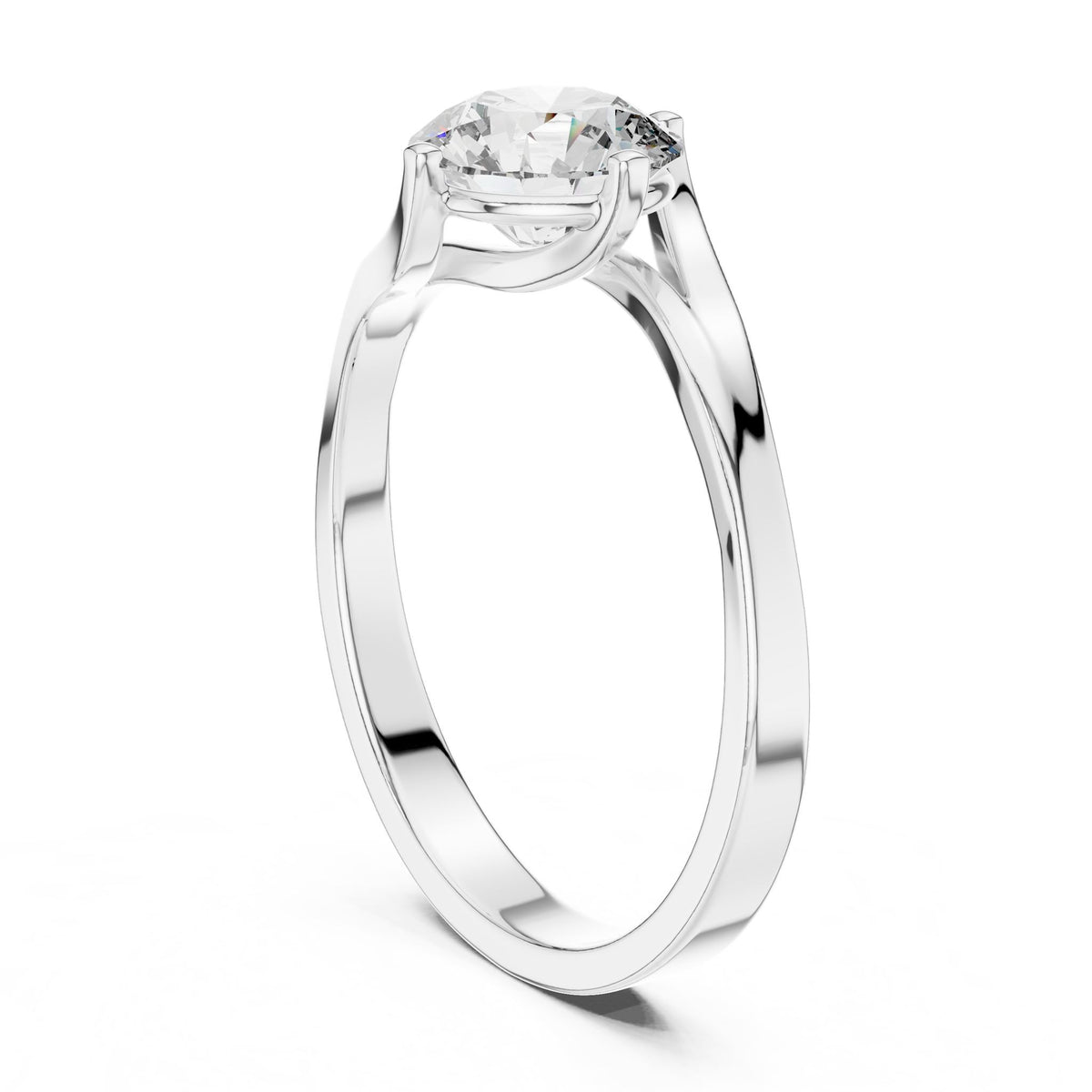 Round Solitaire Lab Grown Diamond Engagement Ring