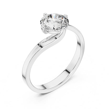 Round Solitaire Lab Grown Diamond Engagement Ring