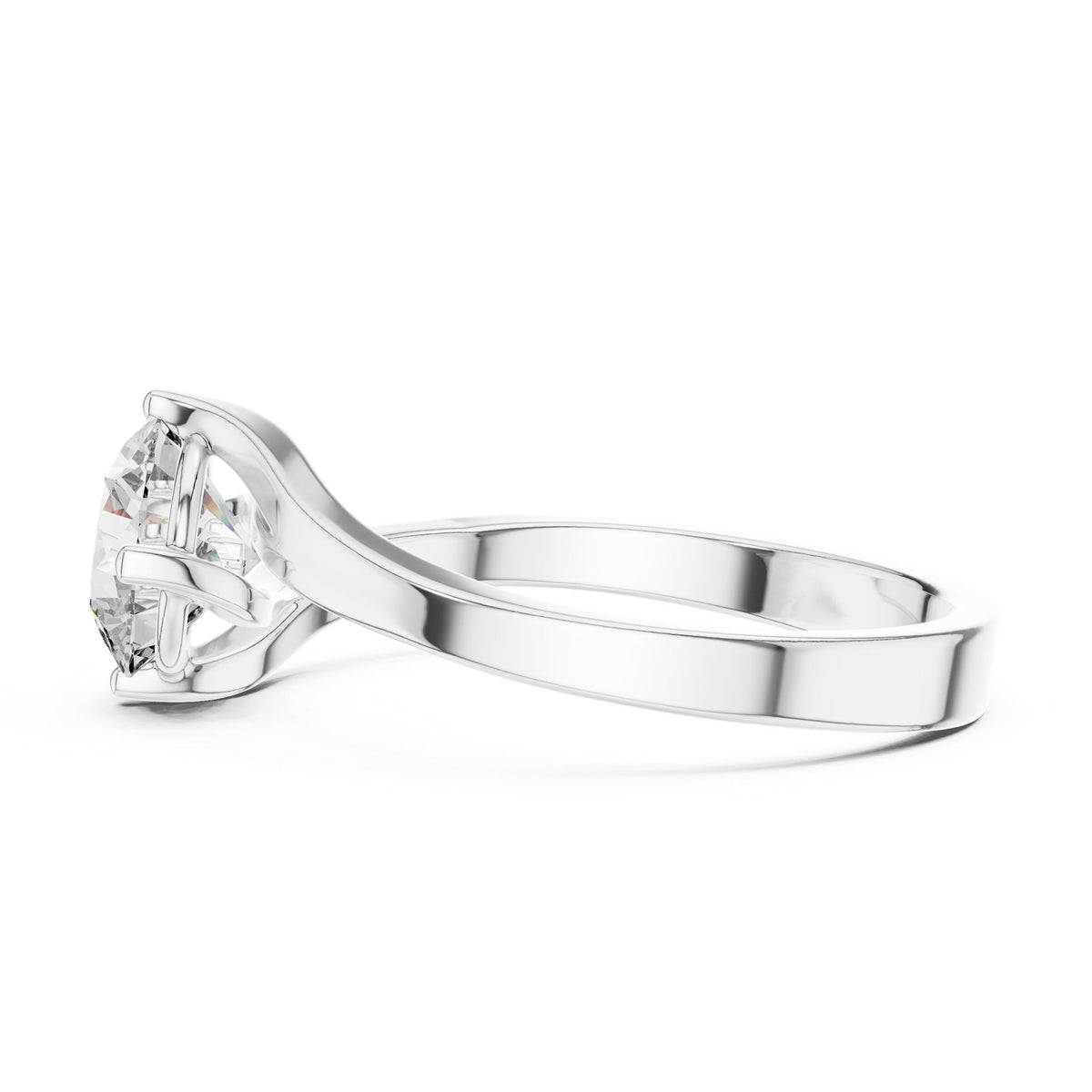 Round Solitaire Lab Grown Diamond Engagement Ring