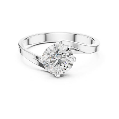 Round Solitaire Lab Grown Diamond Engagement Ring