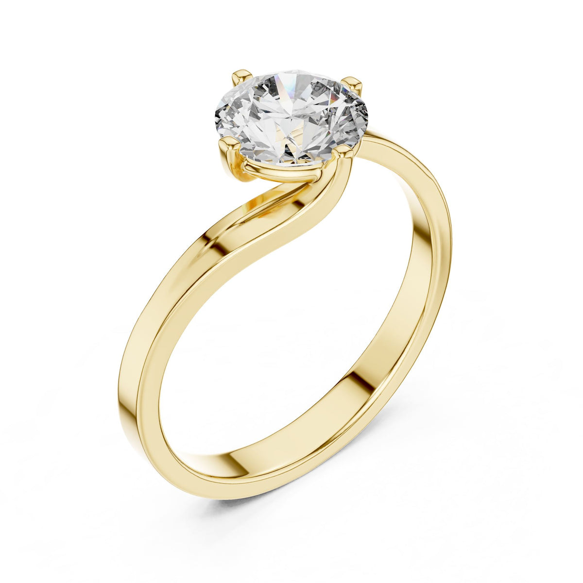 Round Solitaire Lab Grown Diamond Engagement Ring