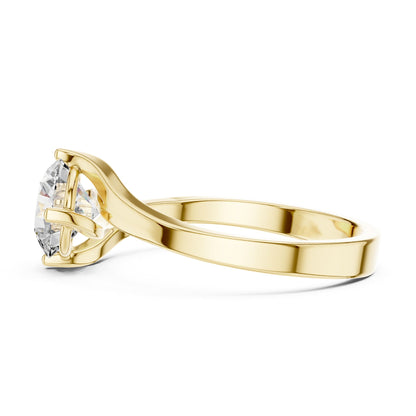 Round Solitaire Lab Grown Diamond Engagement Ring