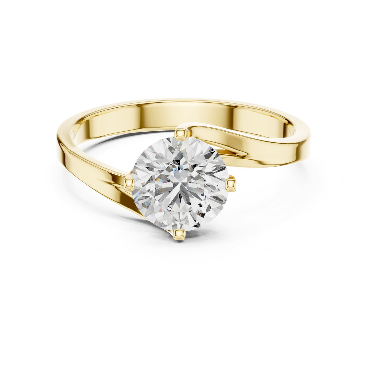 Round Solitaire Lab Grown Diamond Engagement Ring