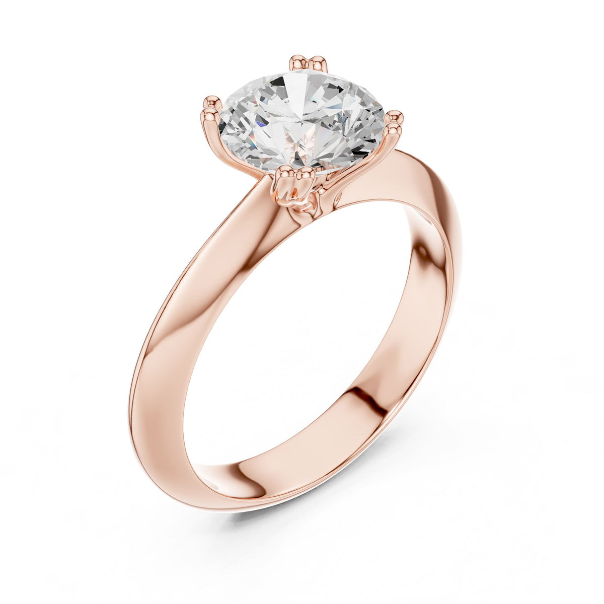 Round Solitaire Lab Grown Diamond Engagement Ring